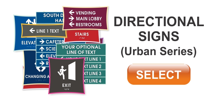 urban series ADA directional signs
